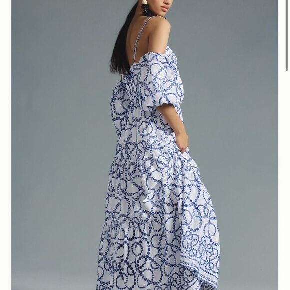 By Anthropologie Puff-Sleeve Eyelet Dress - Picture 5 of 9